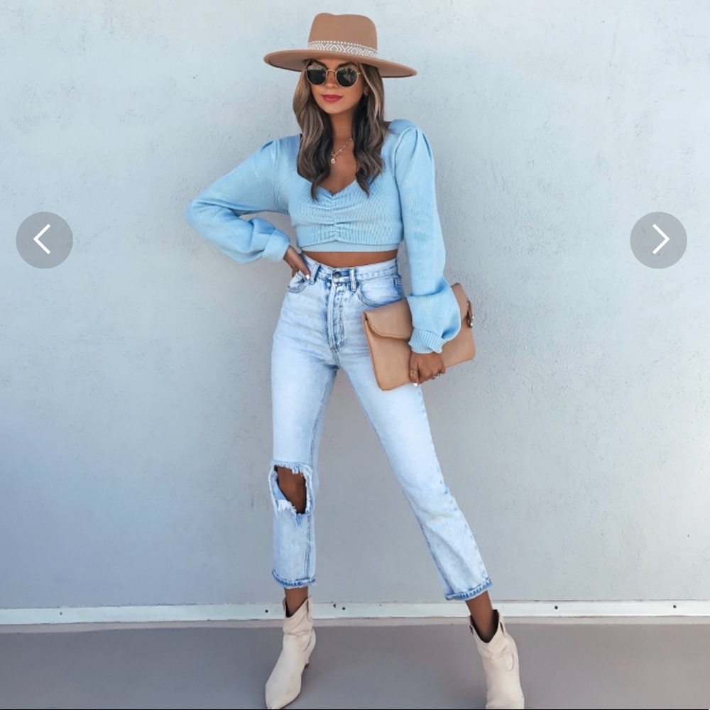 VICI Lennon Distressed High arise Denim Jeans 25
